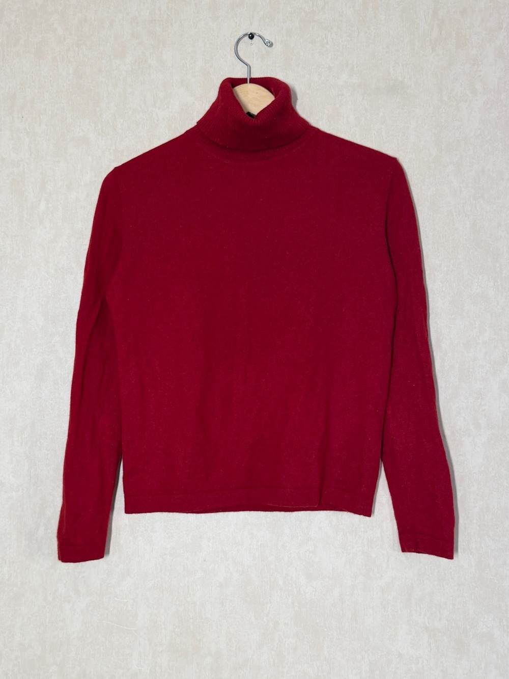 Don Rakow Women’s 100% Cashmere Turtleneck Sweater Longsleeve in Red M